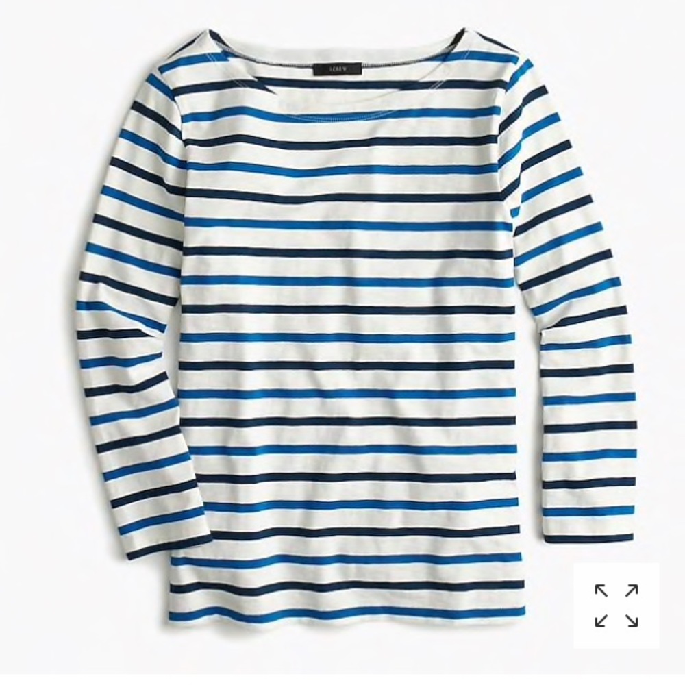 J Crew Boatneck Striped Tee Sz S